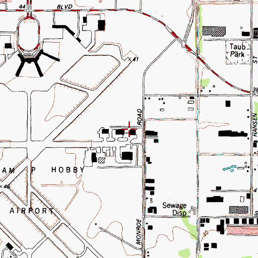 Topographic Map of Medflight International Ambulance, TX