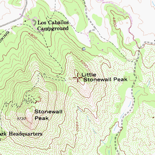 Topographic Map of Little Stonewall Peak, CA
