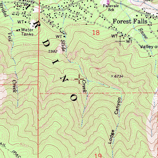 Topographic Map of Lodge Canyon, CA