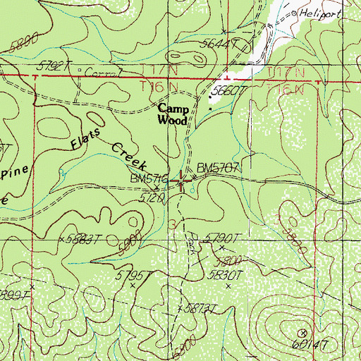 Topographic Map of Camp Wood, AZ