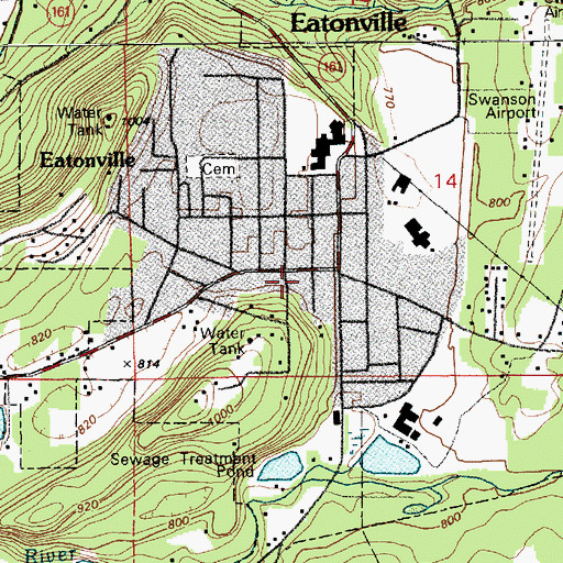 Topographic Map of Eatonville Police Department, WA