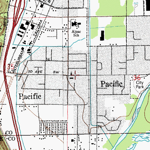 Topographic Map of Pacific City Police Department, WA
