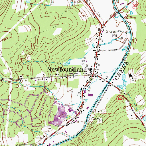 Topographic Map of Newfoundland Area Ambulance, PA