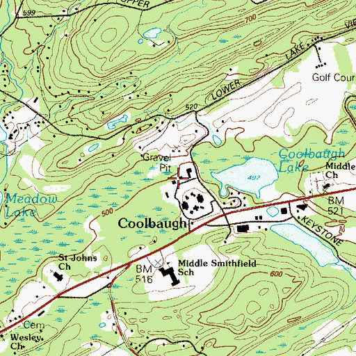 Topographic Map of Bushkill Emergency Corps Station 3 Foxmoor Station, PA