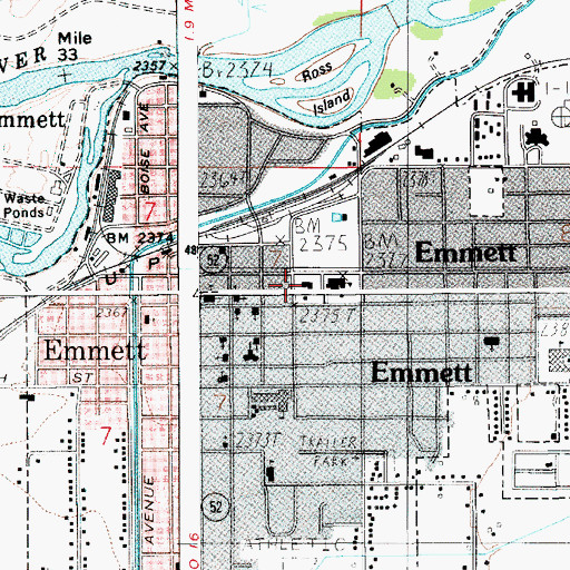 Topographic Map of Gem County Sheriff's Office, ID