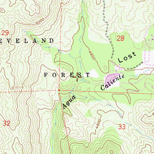 Topographic Map of Lost Valley, CA