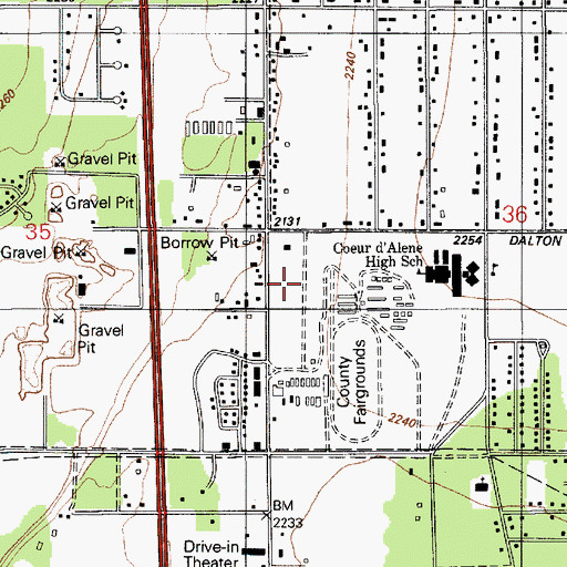 Topographic Map of Kootenai County Sheriff's Office, ID