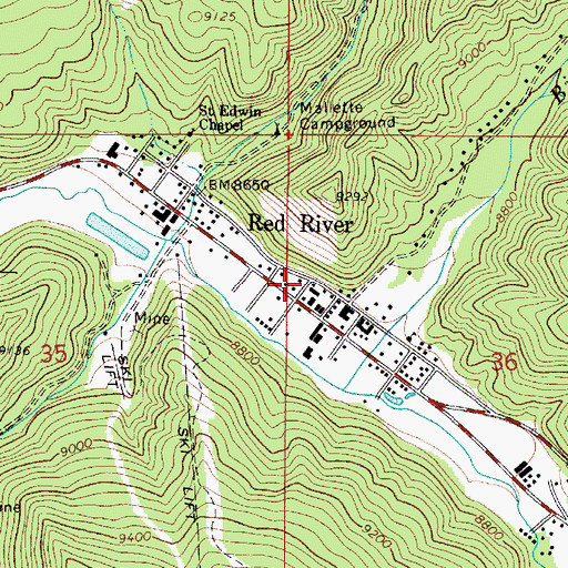 Topographic Map of Red River Police Department, NM