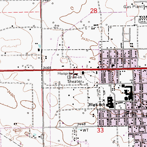Topographic Map of Eunice Police Department, NM