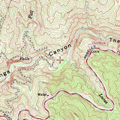 Topographic Map of Lucas Creek, CA