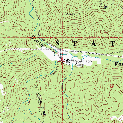 Topographic Map of South Fork Forest Camp, OR
