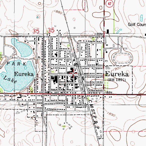 Topographic Map of Kathryn Schulkoski Public Library, SD