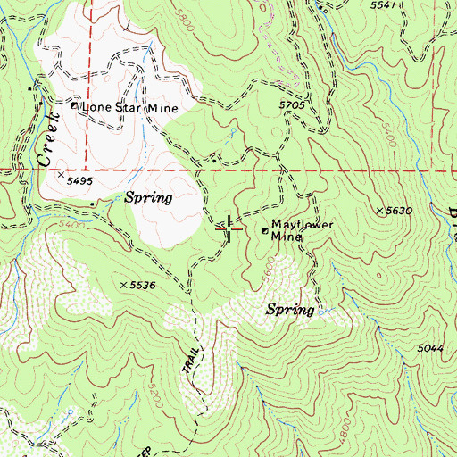 Topographic Map of Mayflower Mine, CA