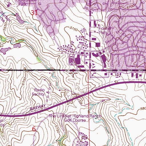 Topographic Map of Disc Golf Course, CO
