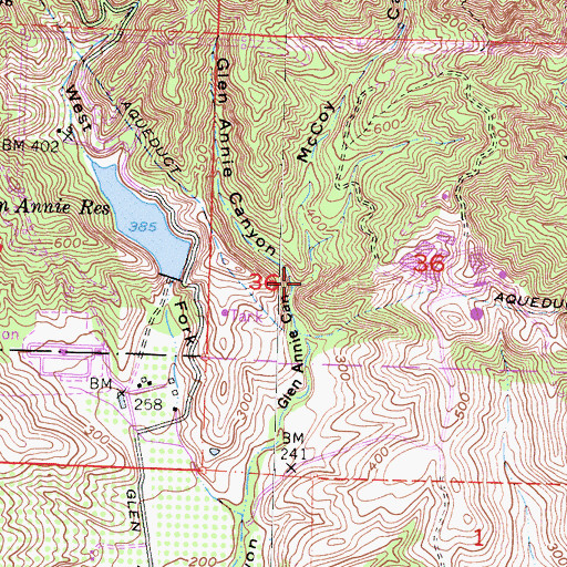 Topographic Map of McCoy Canyon, CA