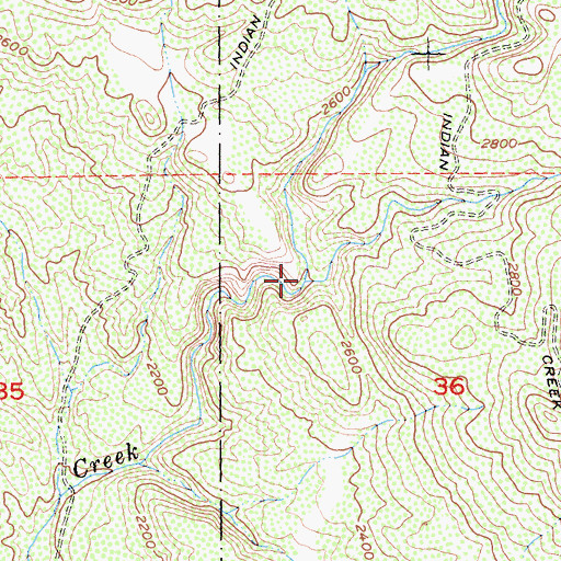 Topographic Map of Mellor Creek, CA
