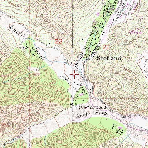 Topographic Map of Middle Fork Lytle Creek, CA