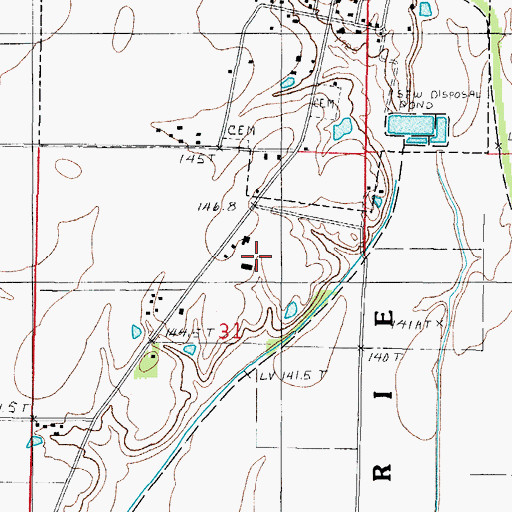 Topographic Map of Reis Farms, IL