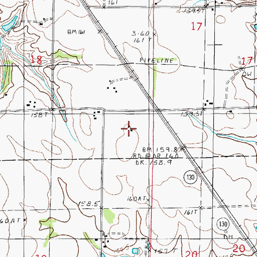 Topographic Map of Smithenry Farms, IL
