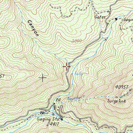 Topographic Map of Milk Canyon, CA