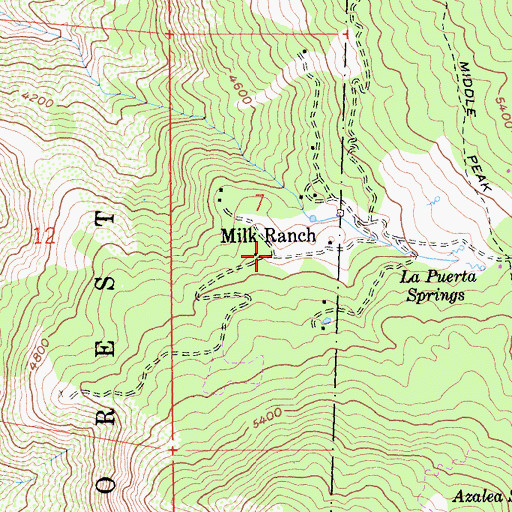 Topographic Map of Milk Ranch, CA