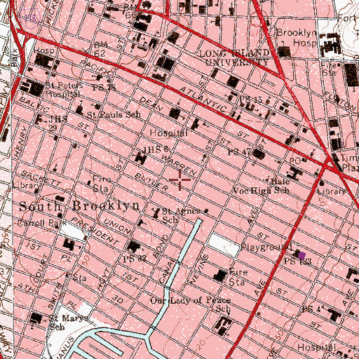 Topographic Map of Gowanus Houses, NY