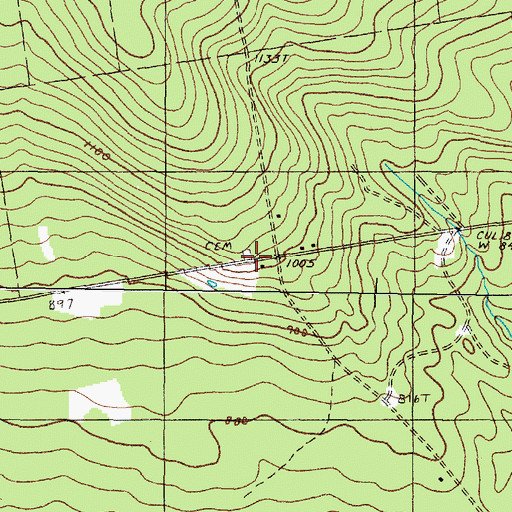 Topographic Map of Allen Cemetery, ME