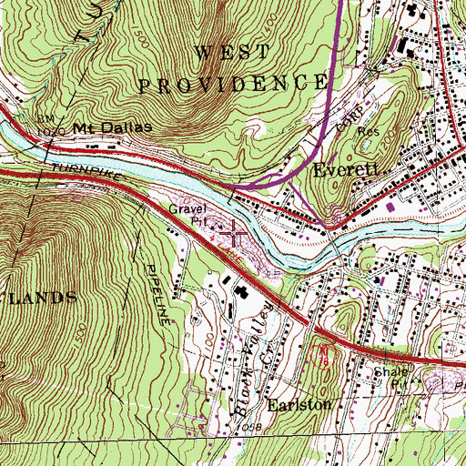 Topographic Map of Ashcom Quarry, PA