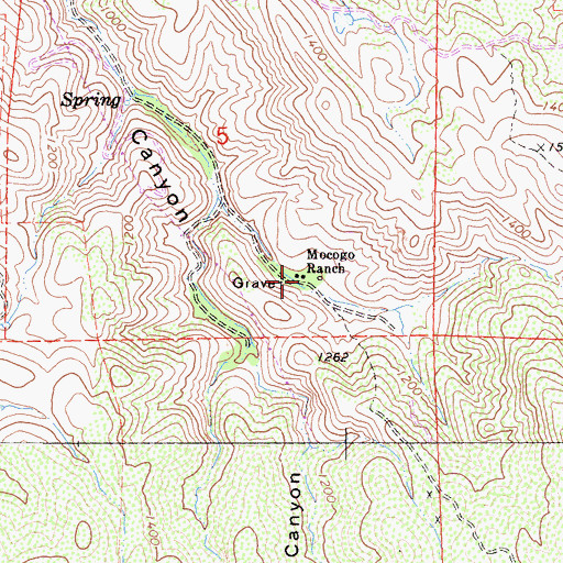 Topographic Map of Mocogo Ranch, CA