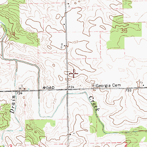 Topographic Map of Cloverbrook Farm, MI