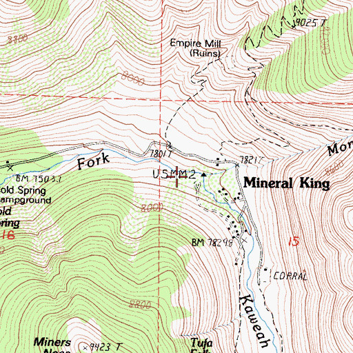 Topographic Map of Monarch Creek, CA