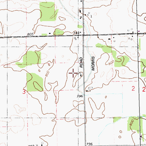 Topographic Map of Huhn Farms, MI