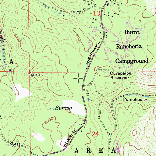 Topographic Map of Mount Laguna School, CA