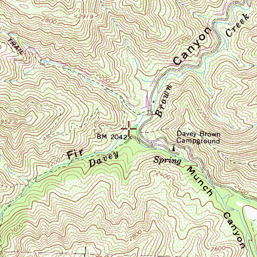 Topographic Map of Munch Canyon, CA