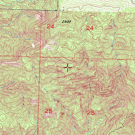 Topographic Map of Elusive Arch, CA