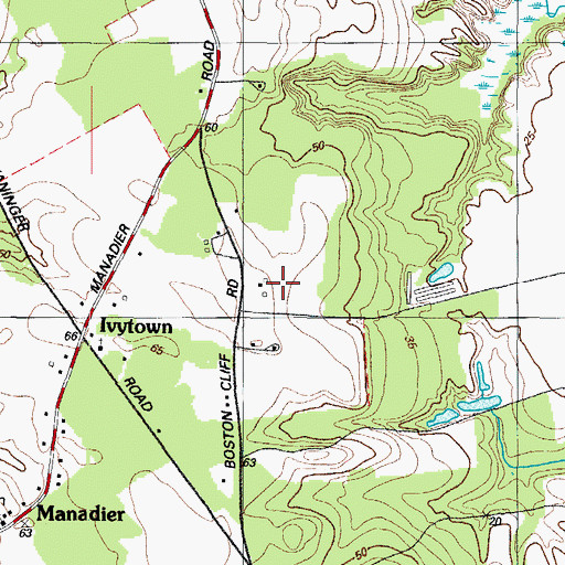 Topographic Map of Palmer Farms, MD