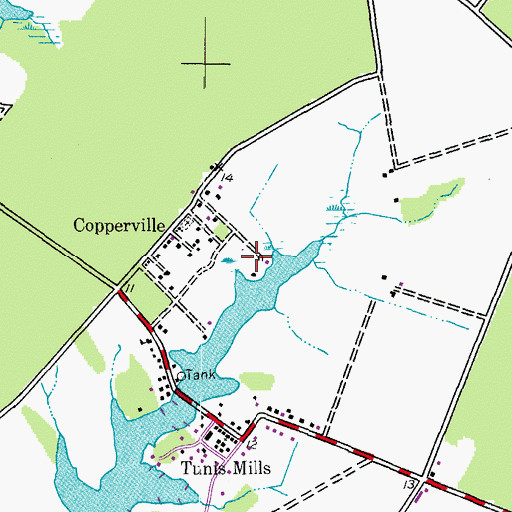Topographic Map of Roslund Farms, MD