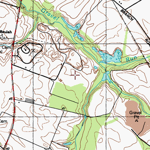 Topographic Map of Beulah Landfill, MD