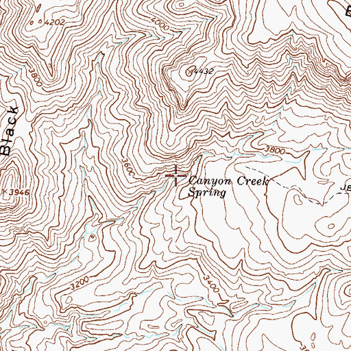 Topographic Map of Canyon Creek Spring, AZ
