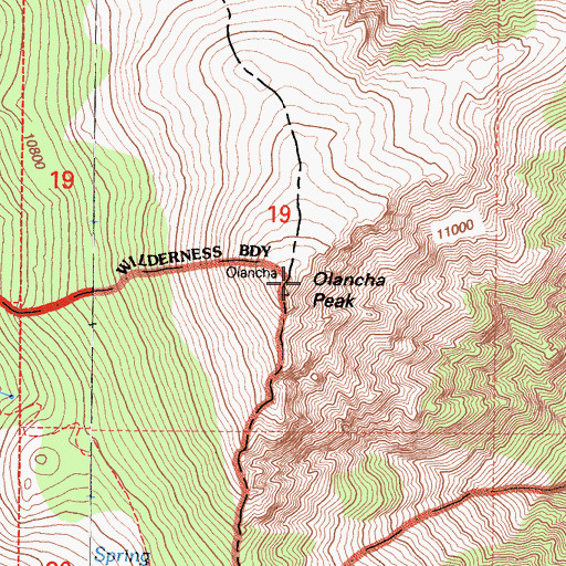 Topographic Map of Olancha Peak, CA