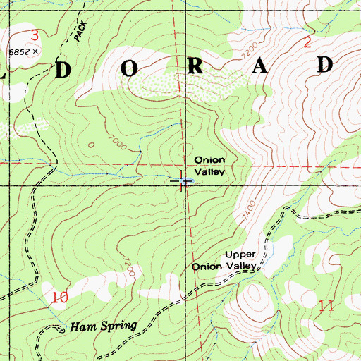 Topographic Map of Onion Valley, CA