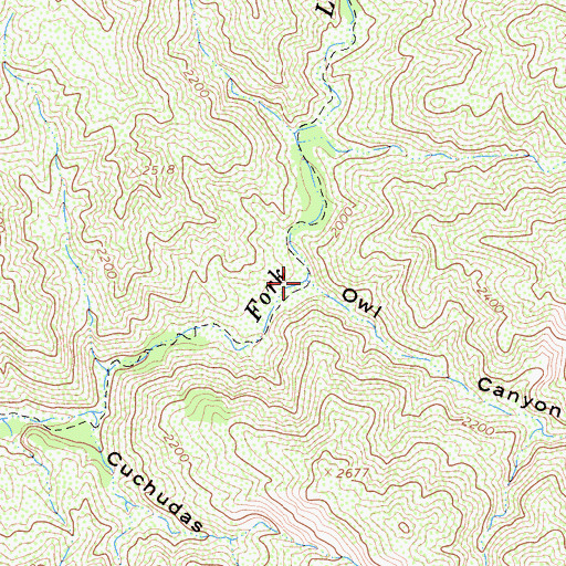 Topographic Map of Owl Canyon, CA