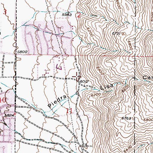 Topographic Map of Piedra Lisa Canyon Trailhead, NM