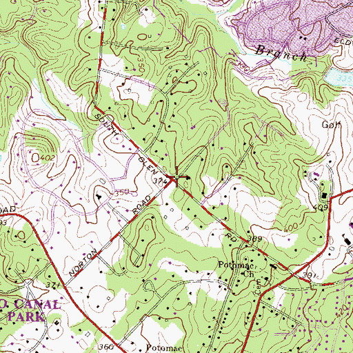 Topographic Map of Potomac Glen, MD