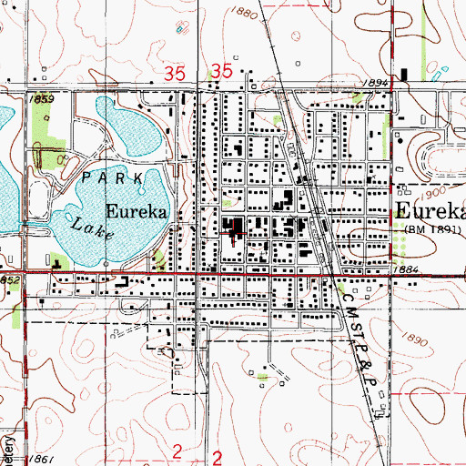 Topographic Map of Eureka Junior High School, SD