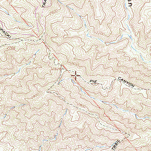 Topographic Map of Pie Canyon Trail, CA