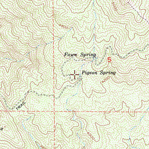 Topographic Map of Pigeon Spring, CA
