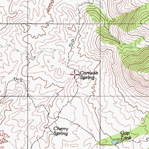 Topographic Map of Carristo Spring, AZ