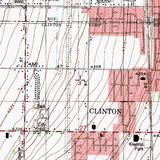 Topographic Map of Clinton City Police Department, UT