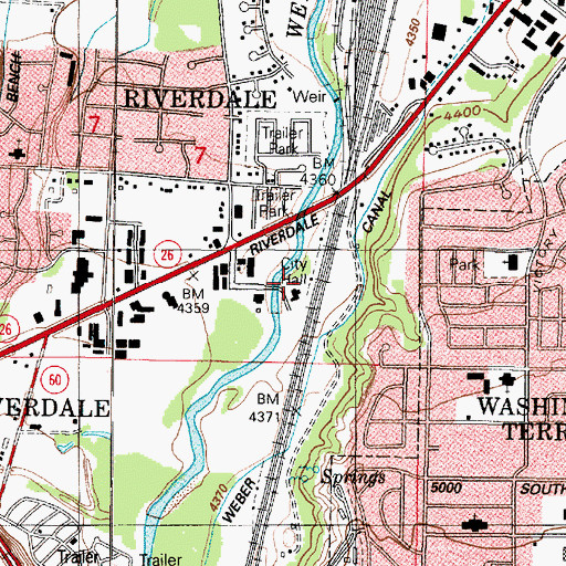 Topographic Map of Riverdale City Police Department, UT